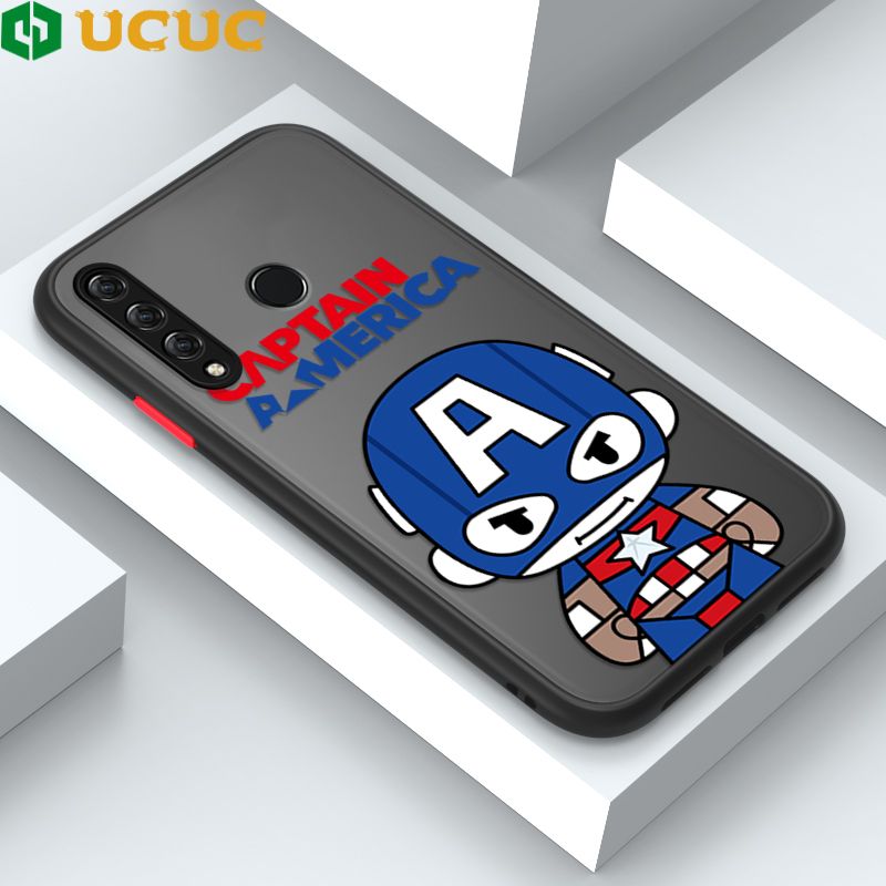 UCUC for Honor Y9 Prime 2019 Back Cover Captain America Frosted Transparent Hard Phone Case Thin Shockproof Full Cover Camera Protect Case