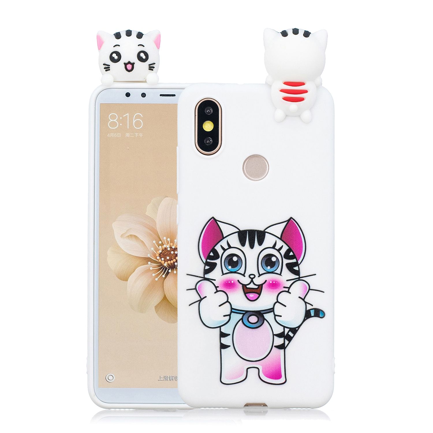 Yfashion Cute Cartoon 3D Colorful Painted PU Soft Shell Non-slip Protective Cover for HUAWEI Y6 2019