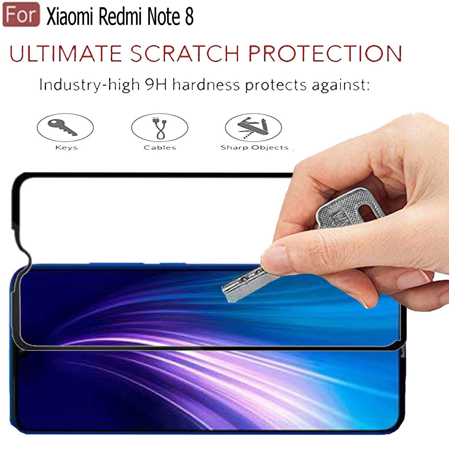 For Xiaomi Redmi Note 8 Tempered Glass Screen Protector 6D/9D/11D - Black