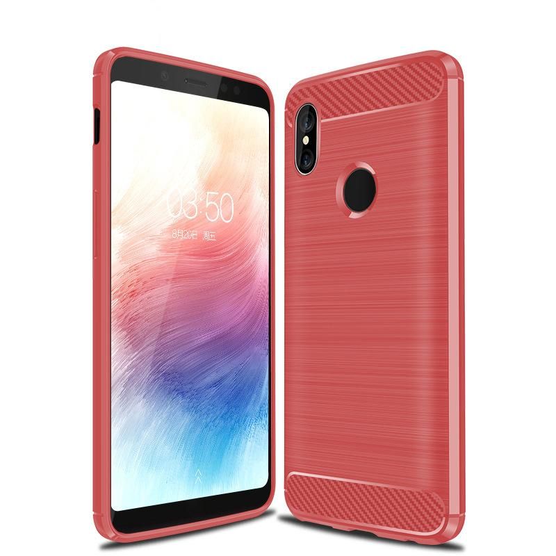 Back Cover For Xiaomi Mi A2 / Mi 6X Soft Silicone TPU Phone Case Carbon Fiber Texture Brushed Phone Casing