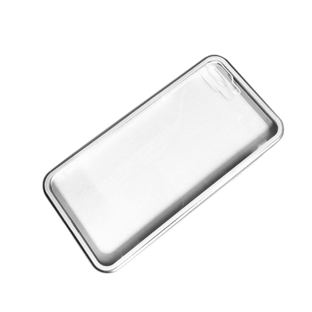New Magnetic Phone Case Tempered Glass Shockproof Protective Case For Iphone Silver & Transparent For Iphone7 Plus/8 Plus