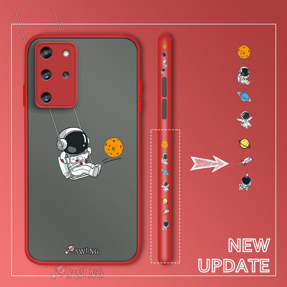 UCUC for Samsung Galaxy S20 Plus Back Cover Swing Astronaut Side Printed Design Phone Case Ultra Thin Frosted Cover Shockproof Phone Cover
