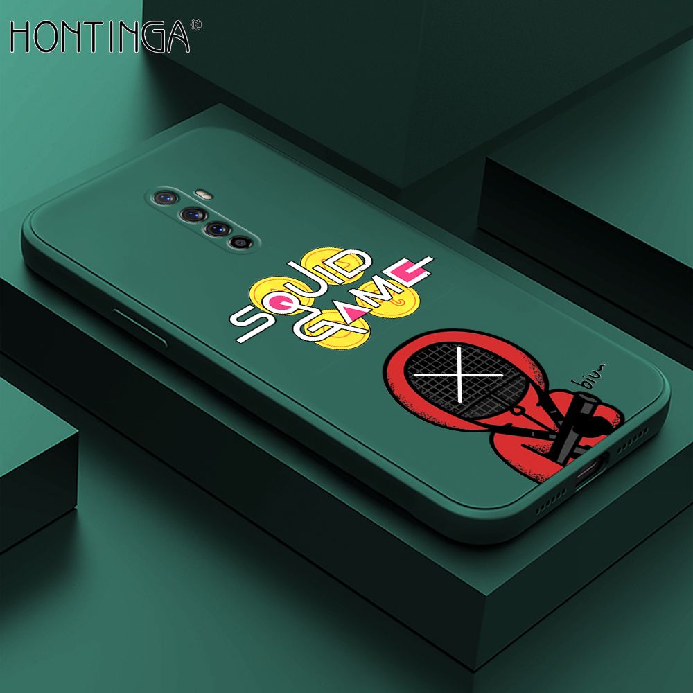 Hontinga for OPPO Reno Ace Case Fashion Cartoon Electric Baton Judge Role Phone Cover Square Liquid Silicone Trend Phone Case