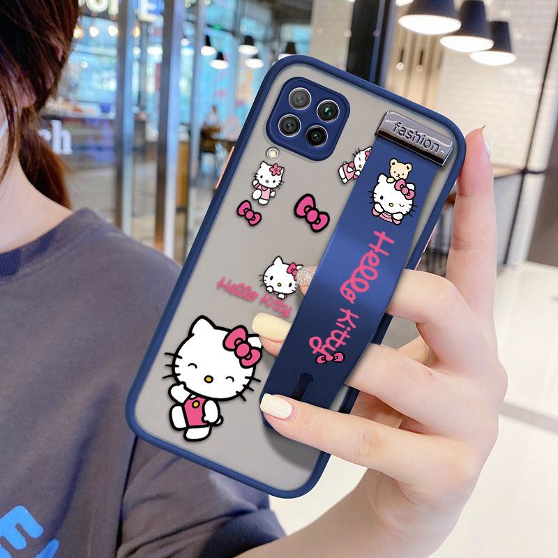 UCUC for Huawei Nova 6SE Wrist Strap Case Lovely KT Cat Wristband Printing Cover Shockproof Ultra Thin Phone Case