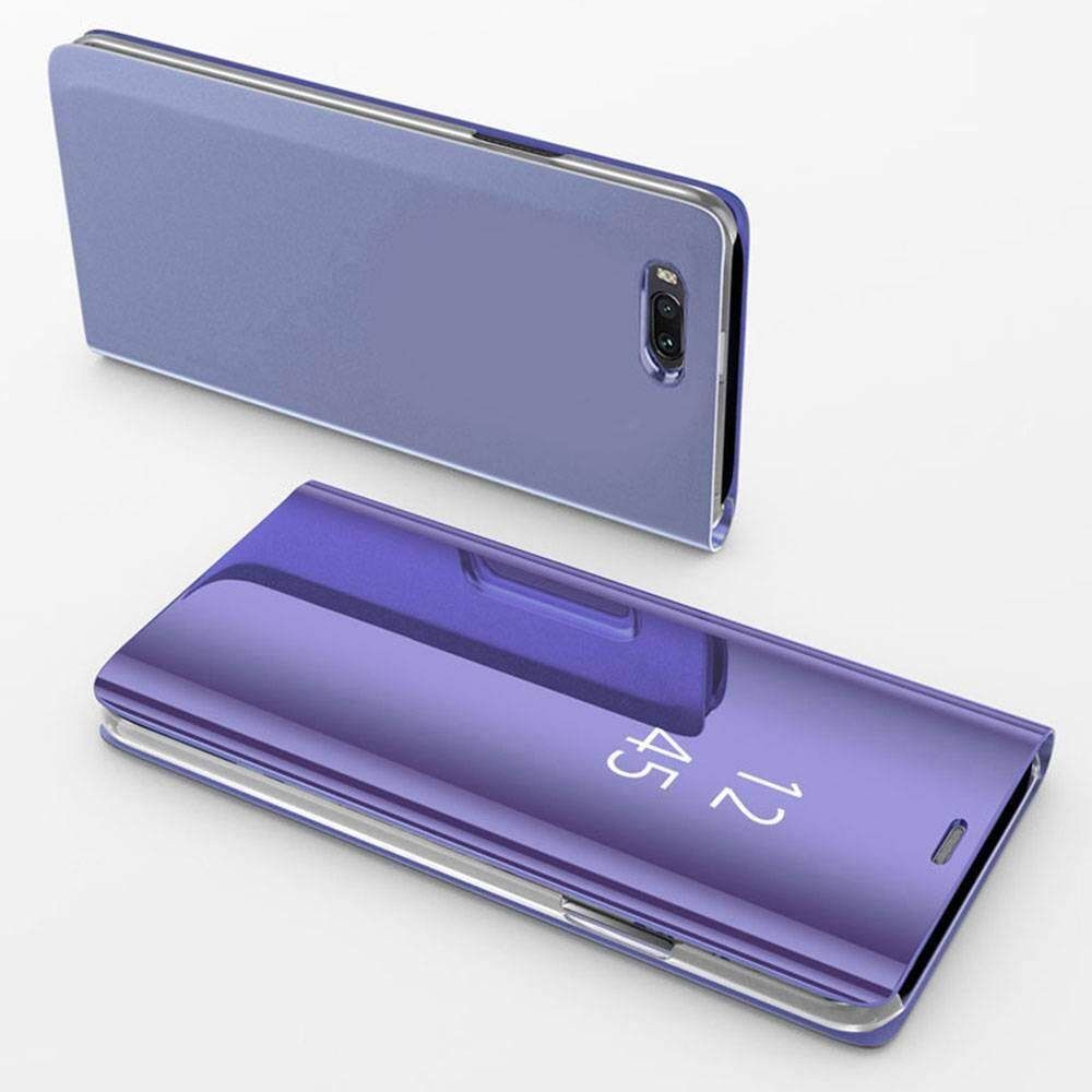 For Xiaomi Mi Note 3 Mirror Plating Hard PC -PU Leather Translucent Standing View Case Cover