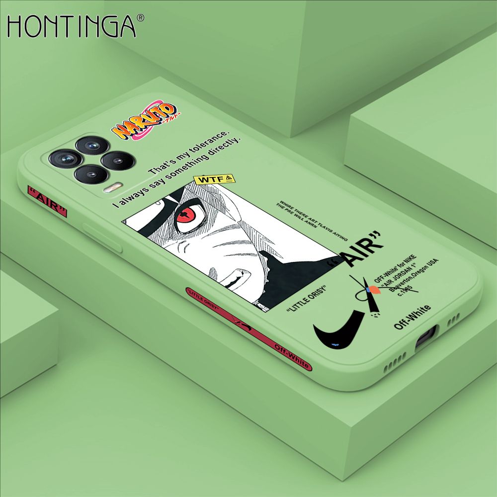 Hontinga for Realme 8 4G / 8 Pro Case Side Design New Anime Naruto for Boys Back Cover Soft Square Edge Pattern Liquid Silicone Trend Phone Cases