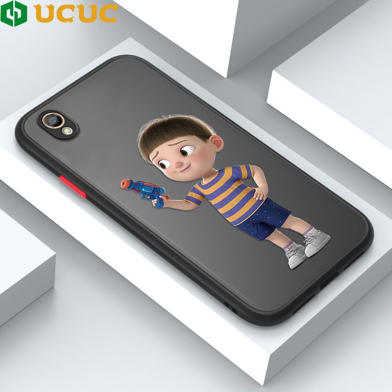 UCUC for OPPO A37 NEO 9 Back Cover Naughty Little boy Frosted Transparent Hard Phone Case Thin Shockproof Full Cover Camera Protect Case