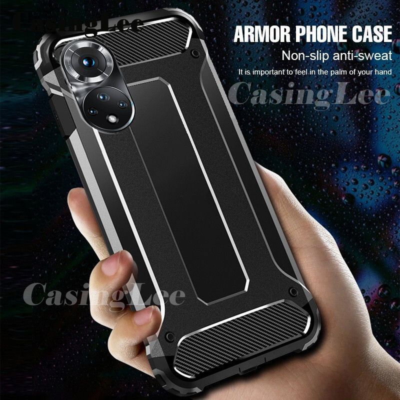 Casinglee For Huawei P50 Pro case Hard Armor Phone Case Soft Silicone Hybrid Protector Metal Back cover For Huawei P50 Pro Phone cases For girls and Boys