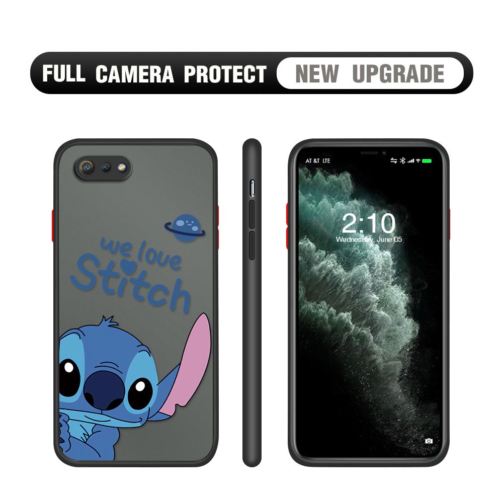 Hontinga for Realme C2 Case Cute Cartoon Cases Edge Frosted Transparent Phone Cover