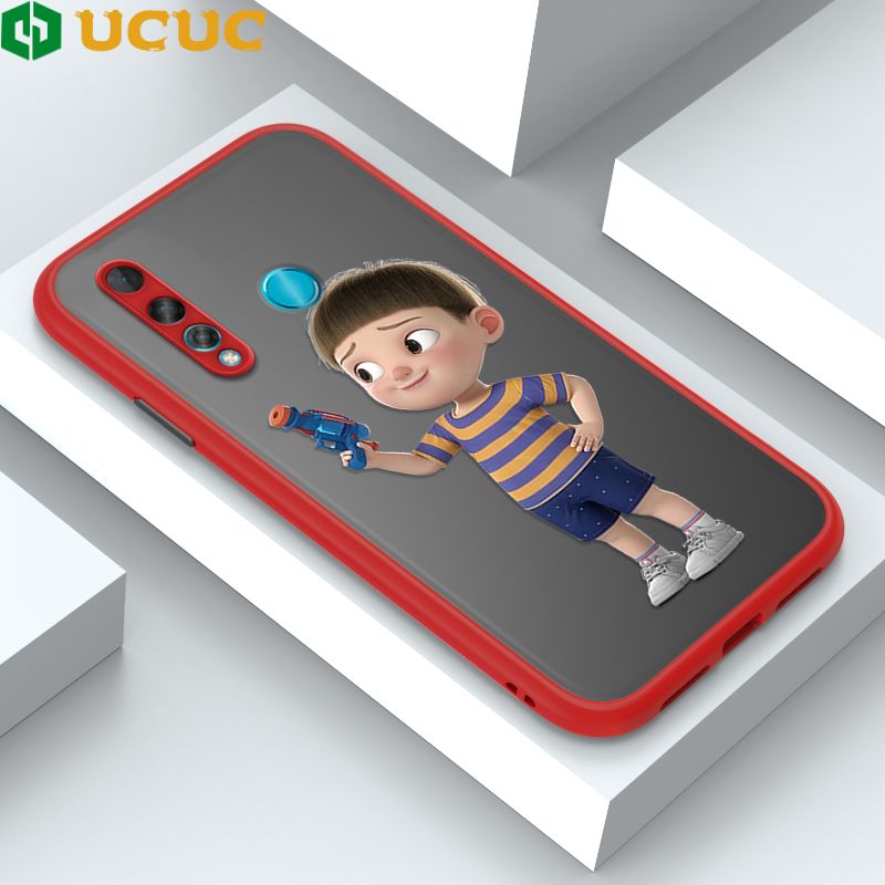 UCUC for Huawei Nova 4 Back Cover Naughty Little boy Frosted Transparent Hard Phone Case Thin Shockproof Full Cover Camera Protect Case