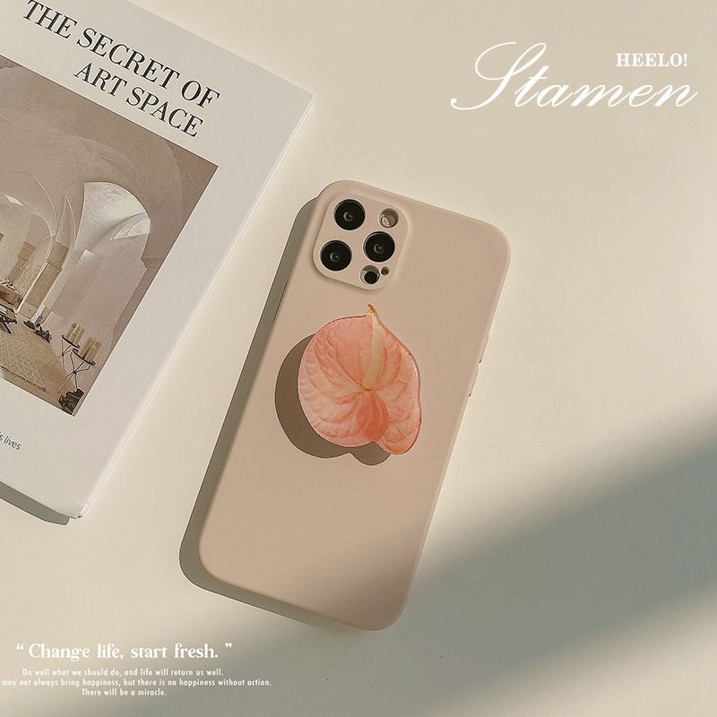 Mobile Phone Case with Flower Stamen Stand Soft Cover