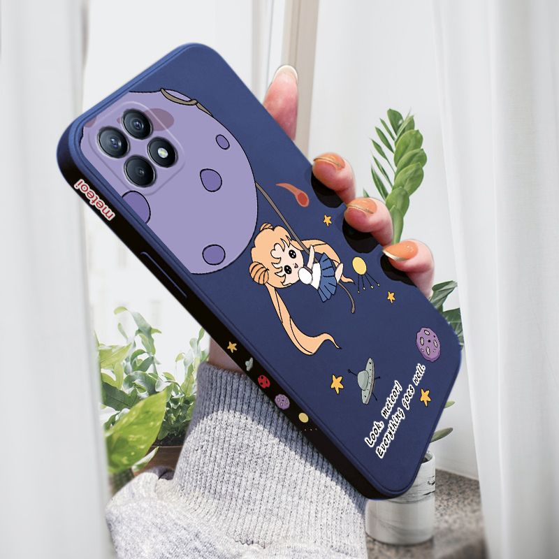 AMORVOR for OPPO Reno 4 SE 5G Back Cover Lovely Sailor Moon Side design Soft Case Liquid Silicone Phone Cases