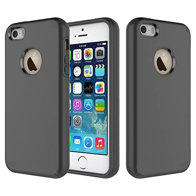 Slim Armor Dual Layer Back Cover for iPhone SE/iPhone 5S / iPhone 5 - Black