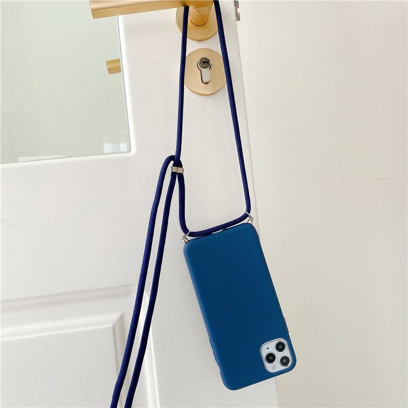 Crossbody Necklace strap Lanyard Cord silicone phone case for iphone 12 MiNi 12 Pro Max 11 Pro Max X XR XS Max 6S 7 8 plus cover
