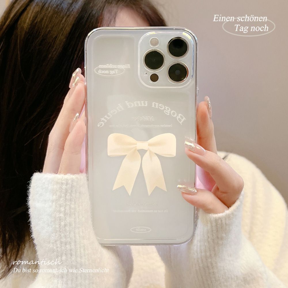 Soft Silicone Cover Cute Bow Pattern Mobile Phone Protective Case