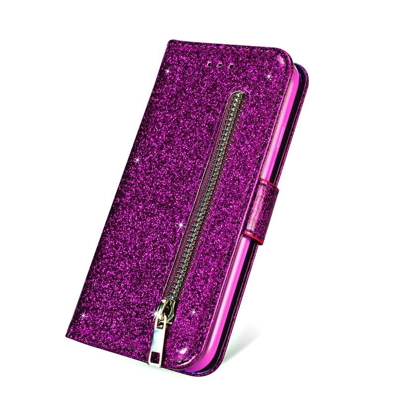 Fashion Glitter Leather Wallet Card Slots Flip Case For Samsung A02 A02S A03S A10 A12 A20 A21S A22 A32 A50 A51 A52 A70 A71 A72