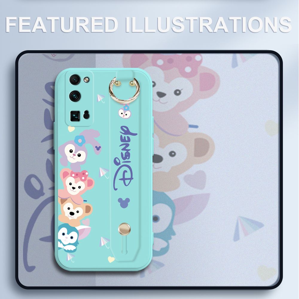 UCUC for Honor 30 Pro Wrist Strap Case Creative Cartoon Cute Bunny Cover Ultra Thin Anti Fall Liquid Silicone Phone Case