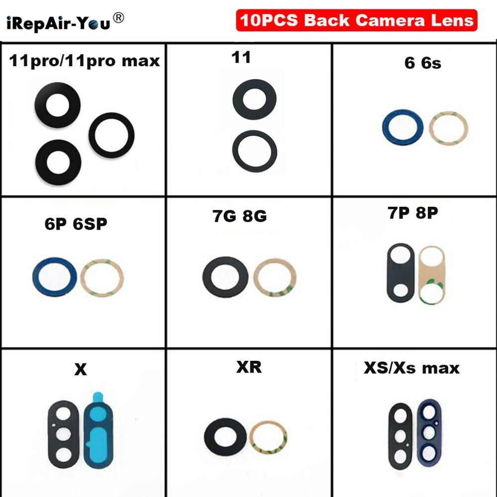 10XBack Camera Glass Lens for Apple iPhone 11 12 pro Max Rear Camera Glass Lens for iPhone 11 X Xs max Xr 7 8 Camera lens
