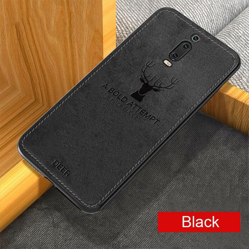For Xiaomi Mi 9T Case Slim Hybrid Soft Cover with Fabric Design Canvas casing Stripe Waterproof