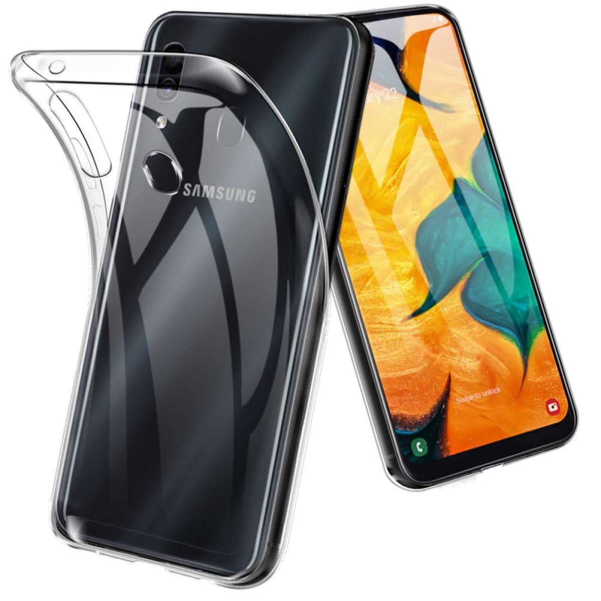 Samsung Galaxy A20s Premium Silicone Case Crystal Clear Soft TPU Ultra-Thin Transparent Flexible Protective Mobile Phone Back Cover