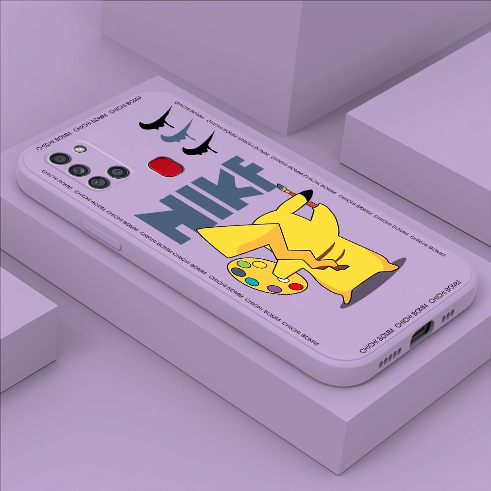 Hontinga for Samsung A21S Case Fashion Cartoon Animals Phone Case Phone Case Soft Square Edge Silicone Cases Full Lens Cover Shockproof Protection Cover