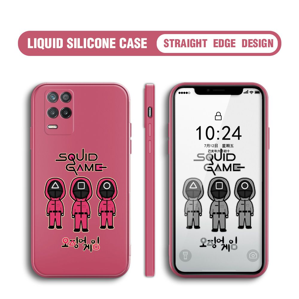 UCUC for Realme 8 5G Case Trend Cartoon Korean Squid Phone Cover Liquid Silicone Case Phone Protective Case