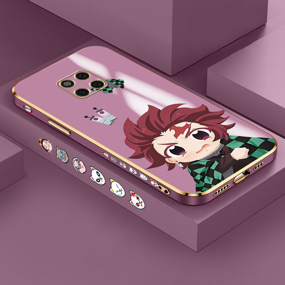 Jizetin (Free Lanyard) Huawei Mate 20 Pro Case Lovely Tanjiro Luxury 6D Plating Soft Casing Silicone Ultra Thin Phone Cover