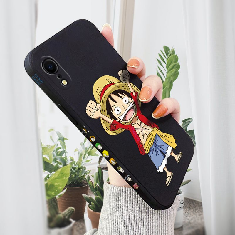 AMORVOR for iPhone XR Back Cover Anime One-Piece Luffy Side design Soft Case Liquid Silicone Phone Cases