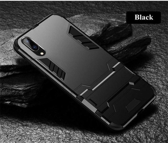 Huawei P20 Pro Armor Shockproof Phone Back Cover - Black