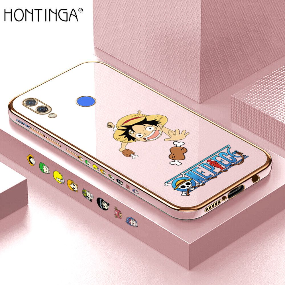 Hontinga for Huawei Nova 3 Back Cover + Free Lanyard Luxury 6D Plating Big Stick Meat Boy Side Pattern Case Soft Silicone Square Mobile Cover