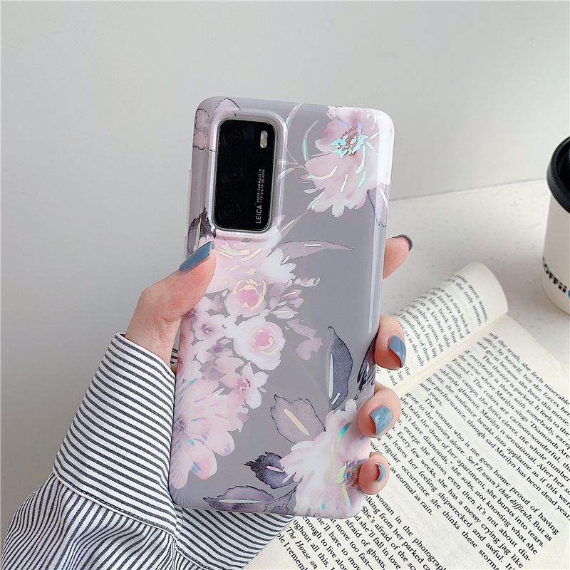 Flowers Phone Case For Huawei P20 P30 P40 Pro Lite Mate 20 Pro Mate 30 Pro IMD Silicone Protective Cover Casing