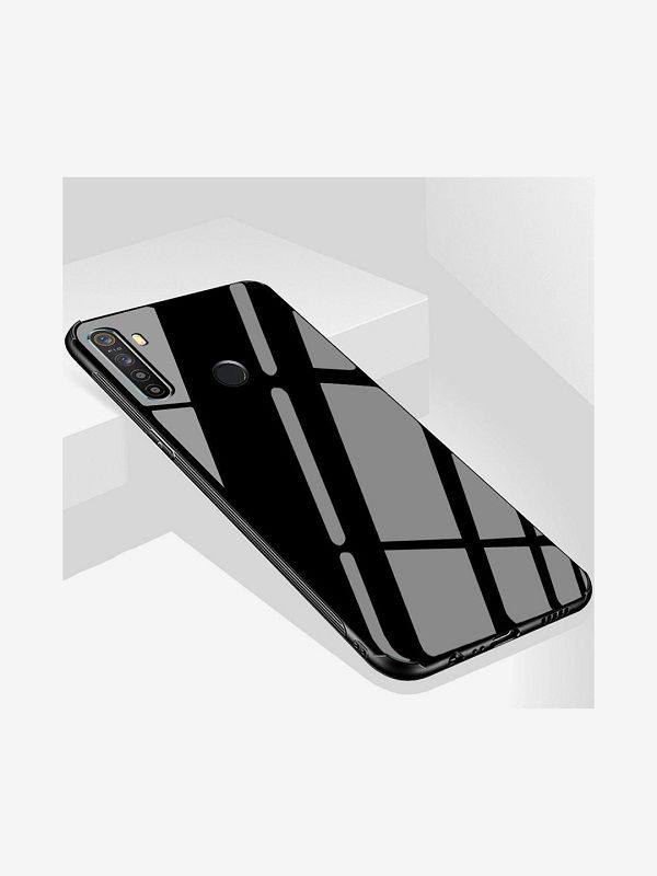 For Xiaomi Mi Note 8 Back Cover Glass Case Black - White