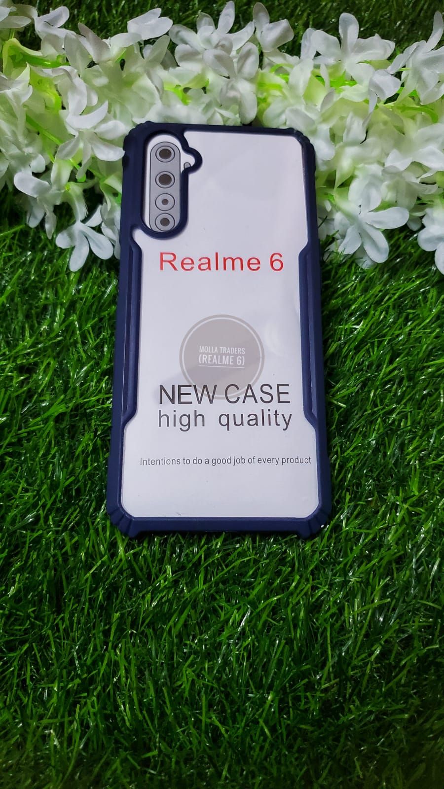 For Realme 6 Edge-Reinforced Shockproof Cushion Back Clear Hybrid Transparent