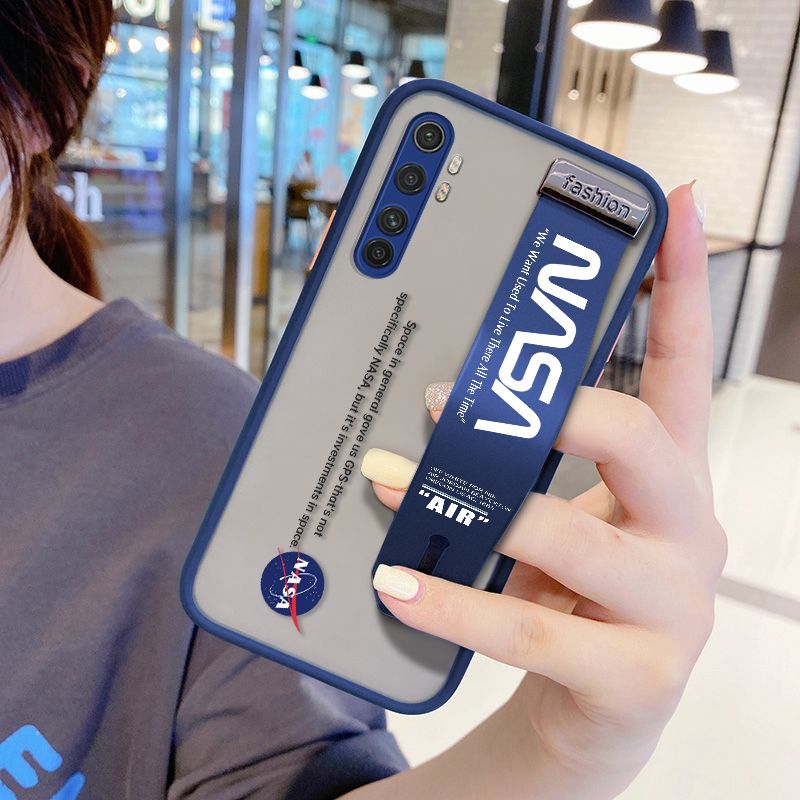 UCUC for Xiaomi Note10 Lite Wrist Strap Case Popular NASA Wristband Printing Cover Shockproof Frosted Phone Case