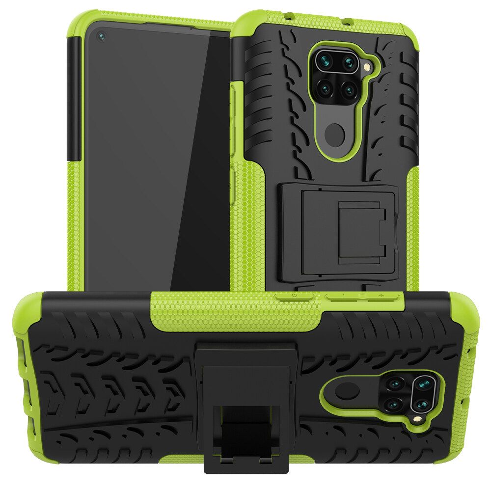 For Xiaomi Redmi Note 9 Dual Layer Heavy Duty Armor Tough Hybrid Shockproof Stand Protective Case Cover