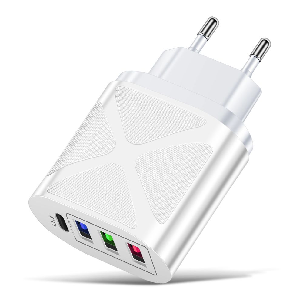 3.1A Multi-port 3USB+PD Mobile Phone Charger PD Interface Type-c Charger Safe Portable