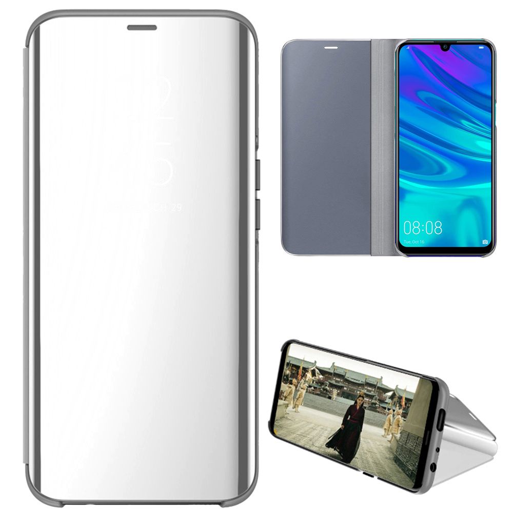 For Huawei P Smart Plus 2019 Mirror Plating Hard PC -PU Leather Semi-transparent Standing View Case Cover Mirror Plating Hard PC -PU Leather Semi-transparent Standing View Case Cover