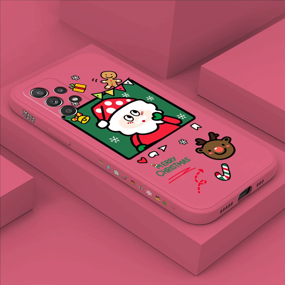 ZeroQiQi for Samsung A52 5G Case Santa Claus Christmas Gifts Side Printing Cases Soft Liquid Silicone Phone Cover
