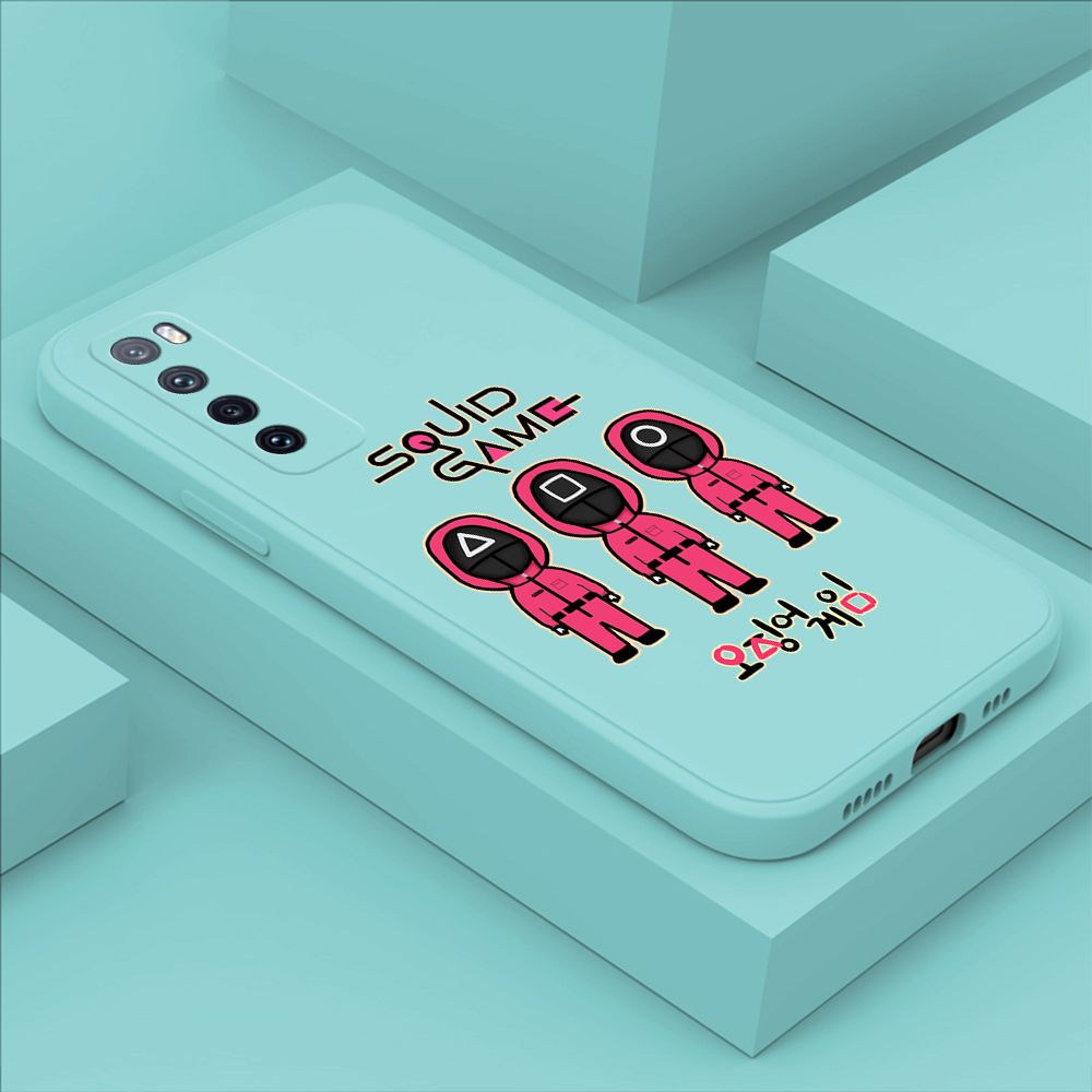 ZeroQiQi for Huawei Nova 7 Case Trend Cartoon Korean Squid Phone Cover Liquid Silicone Case Phone Protective Case
