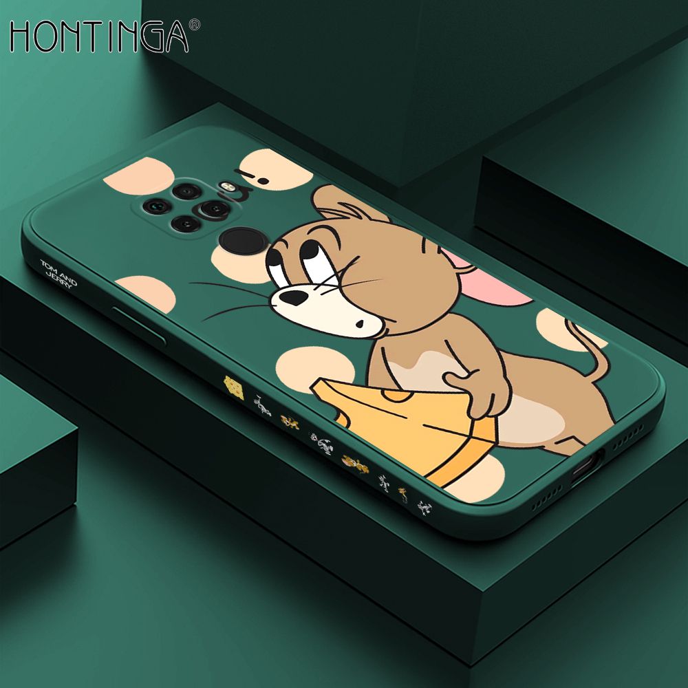 Hontinga for Huawei Nova 5i Pro Case Side Design Cute Cartoon Mouse Back Cover Soft Square Edge Pattern Liquid Silicone Trend Phone Cases