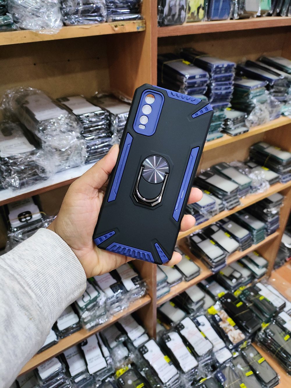 For Vivo Y20 / Vivo Y20i / Vivo Y12A / Vivo Y12s Luxury Armor series hybrid case Military grade Shockproof Case With Ring Holder