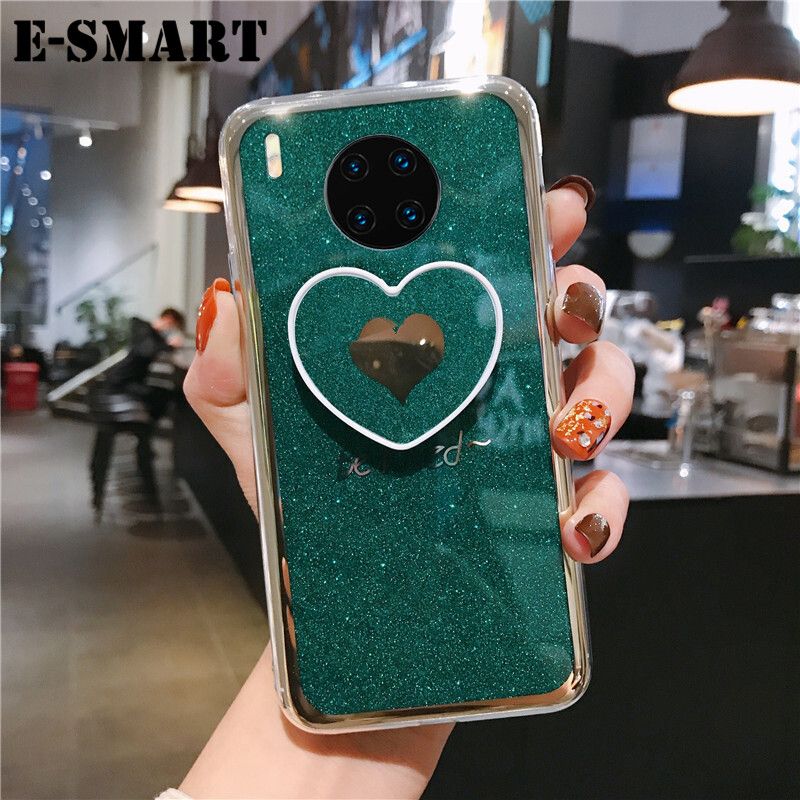 Phone case Honor 50 Lite Back Cover Fashion Couple Cases Bling Gold Glitter Loved Bracket Holder Stand Ring Soft Protector Cover Honor50 Lite Case