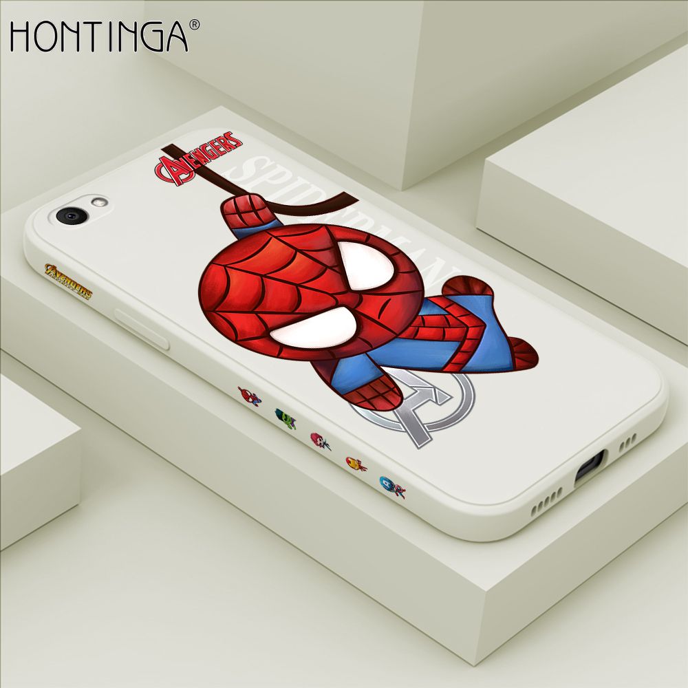 Hontinga for V5 / V5S / V5 Lite Case Side Design Cartoon Little Spider Back Cover Soft Square Edge Pattern Liquid Silicone Trend Phone Cases