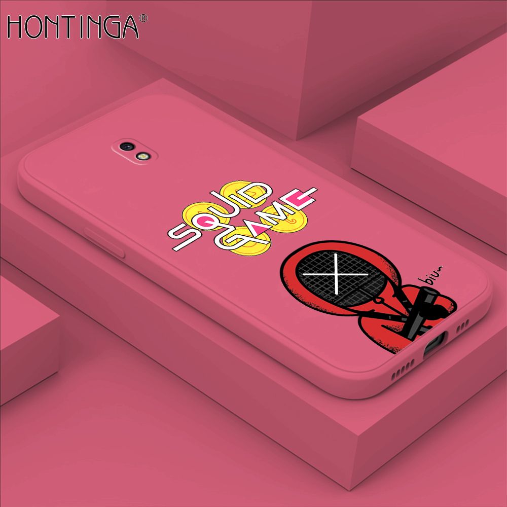 Hontinga for Samsung Galaxy J7 Pro Case Fashion Cartoon Electric Baton Judge Role Phone Cover Square Liquid Silicone Trend Phone Case
