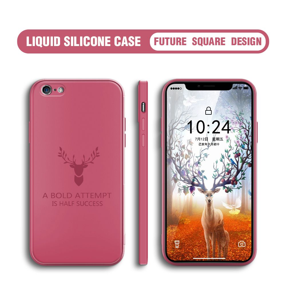 BILI for iPhone 5 / 5S / SE Back Cover Simple Antlers Ultra Thin Soft Luxury Square Multicolor Liquid Silicone Phone Case