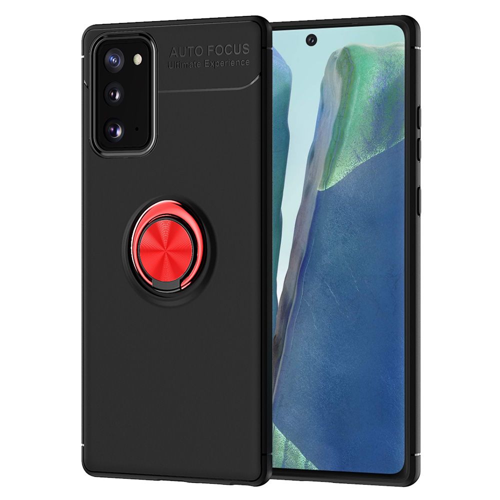 For Samsung Galaxy Note 20 360 Degree Rotating Ring Clip Holder Case (Compatible with Magnetic Car Mount) Resilient TPU Drop Protection Armor Protective Case Cover