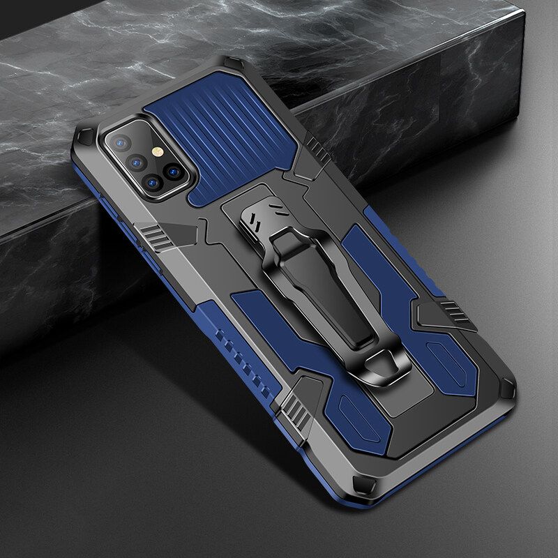 Shockproof Phone Case For Samsung Galaxy A71 4G Rugged Armor Aluminum Magnetic Stand Metal Anti-fall Cover