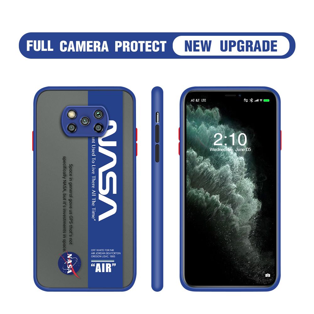 Hontinga for Xiaomi Poco X3 NFC Case Astronaut Space Logo Cases Edge Frosted Transparent Phone Cover