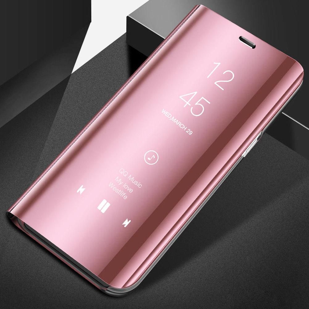 For OPPO F11 F11 Pro A31 A5s A7 A3s A1k A9 2020 A5 2020 A83 A71k F9 F7 Reno 3 Reno Realme C3 C2 5 5i 6 6i 6 Pro Luxury Mirror Surface Smart Case Slim Clear View Mirror Flip Leather Stand Protective Back Cover Casing