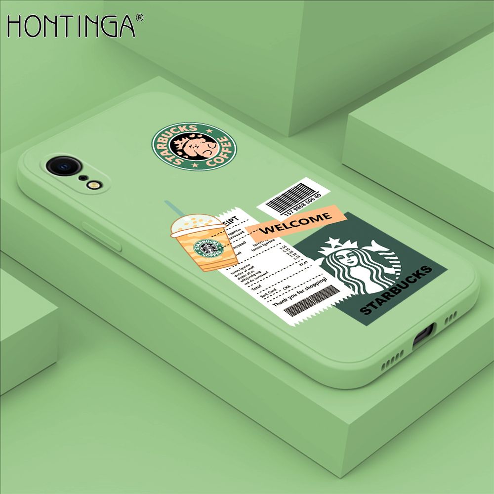Hontinga for iPhone XR Case Cartoon Popularity Phone Case Soft Square Edge Silicone Cases Full Lens Cover Shockproof Protection Cover